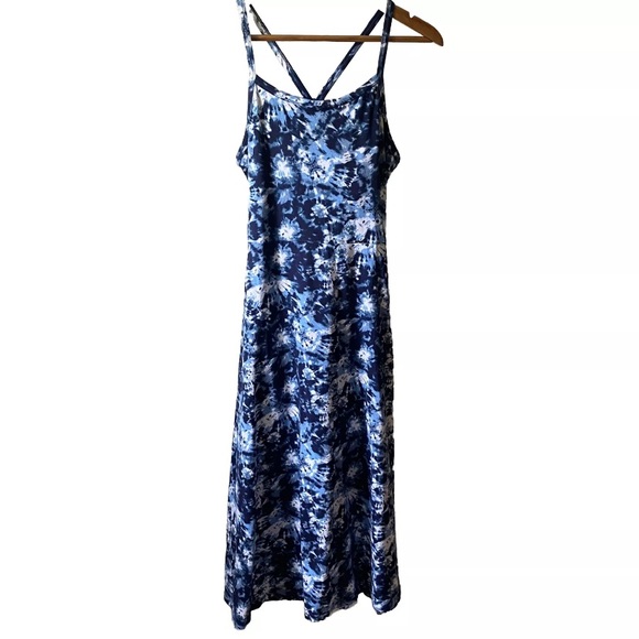 Pact Dresses & Skirts - Pact Midi Dress Tie Dye Organic Cotton Racerback Bra Pockets Beach Vacation Boho